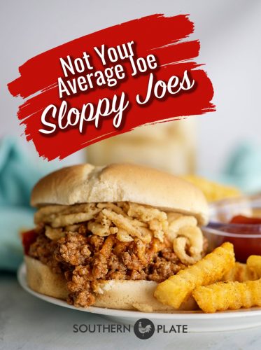 Pin image for easy sloppy joes recipe.