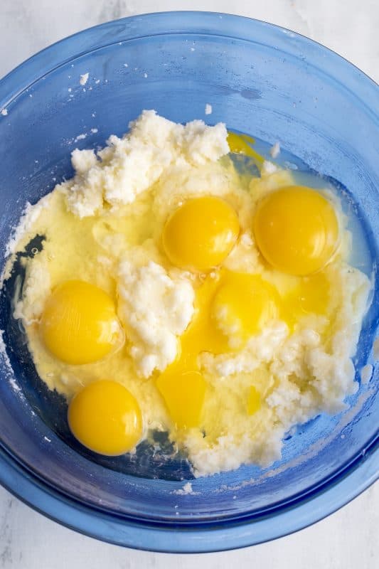 Add eggs to sugar mixture.