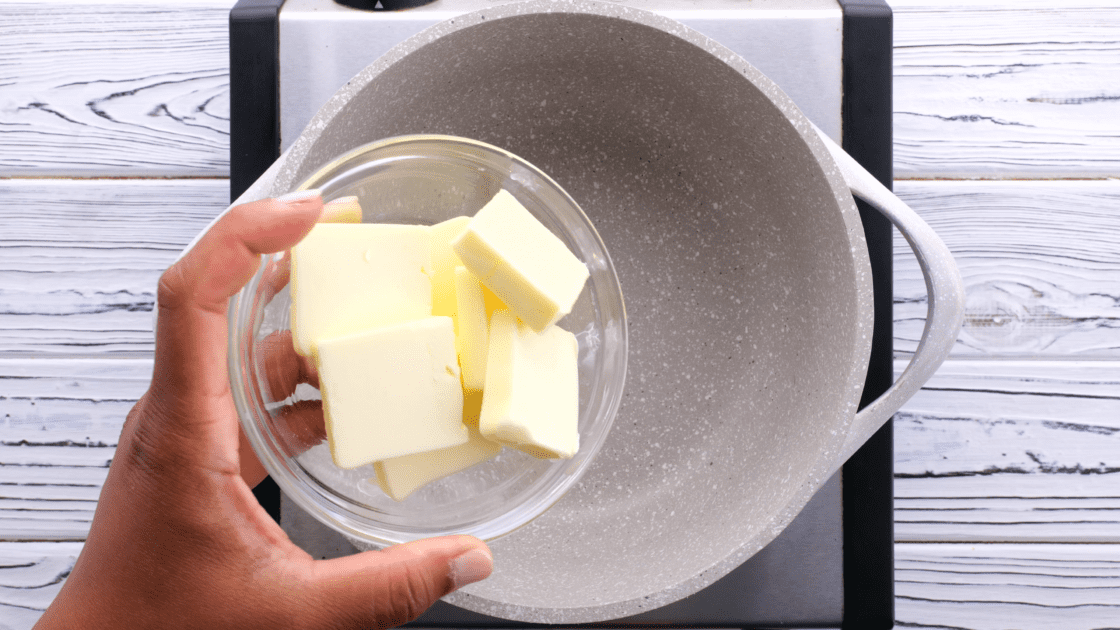Add butter to saucepot.