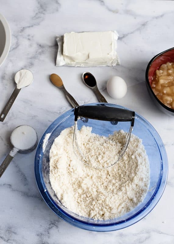 cut together cookie mix and butter.