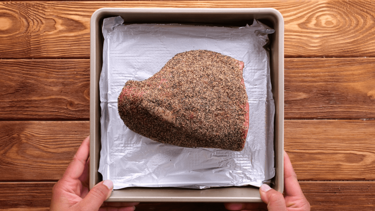 Place roast in oven.