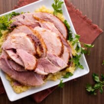 Plate of baked ham (Easter menu ideas)