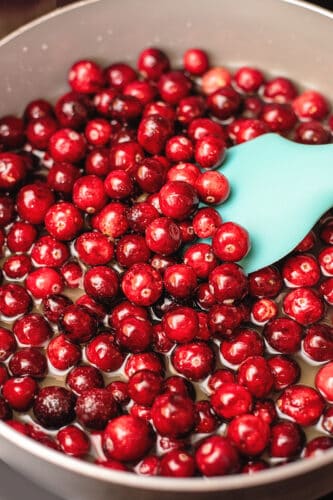Bring cranberries to a boil.