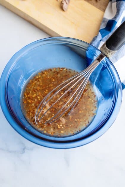 Stir sauce ingredients together.