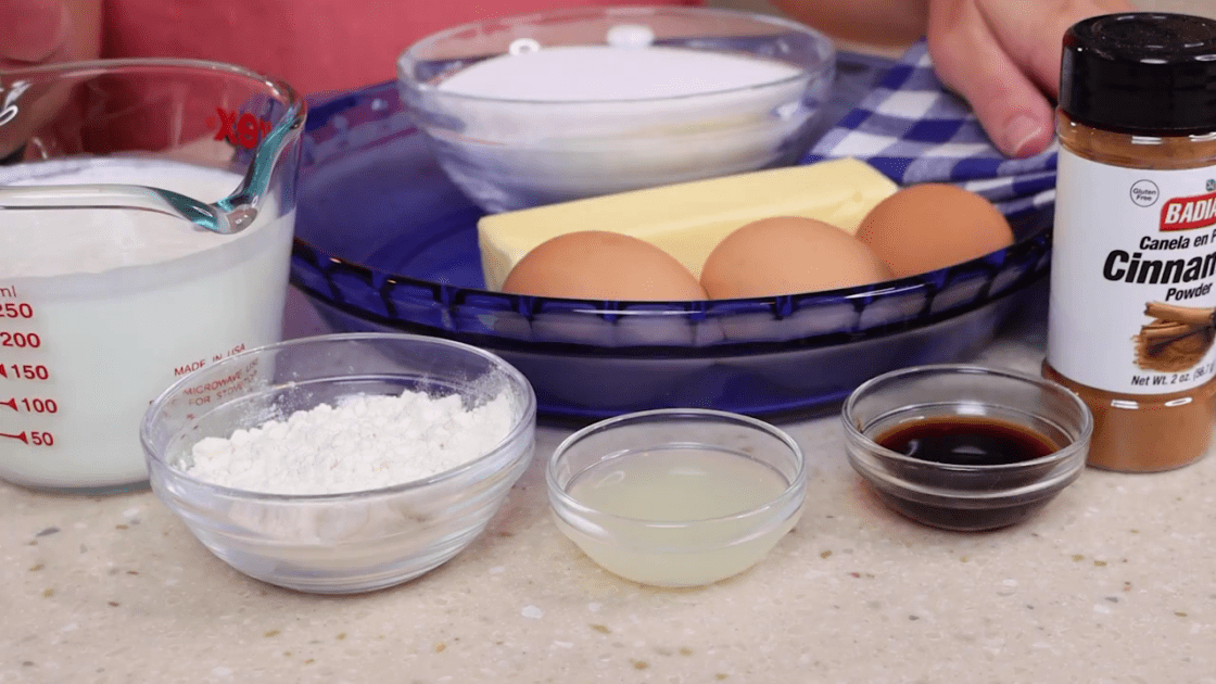 Ingredients for buttermilk chess pie recipe.
