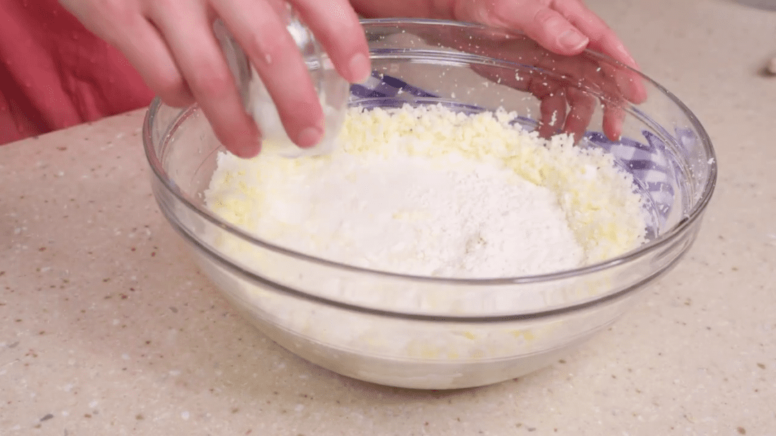 Add flour to mixing bowl.