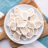 Plate of old-fashioned peanut butter potato candy.