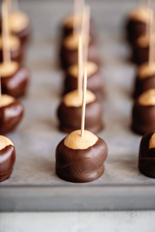 Balls on baking sheet.