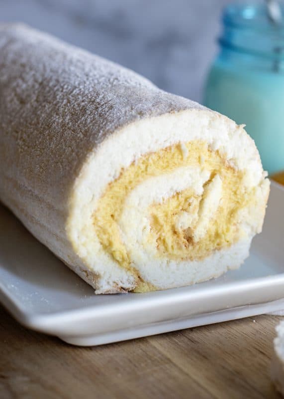 Lemon angel food cake roll.