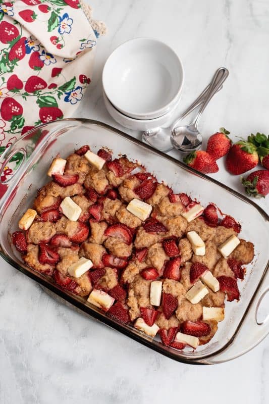 Baked Cream Cheese Strawberry Cobbler