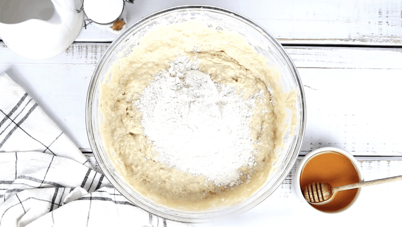 add remaining 3 cups of flour to the dough.