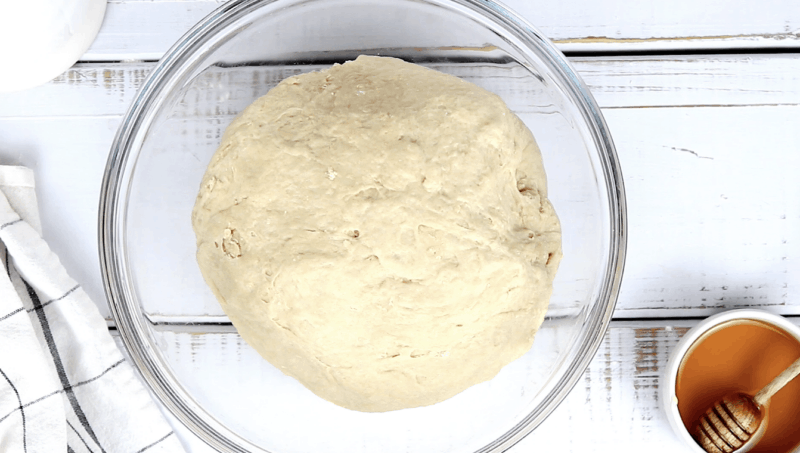 kneaded challah with honey dough