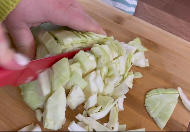 chop up cabbage