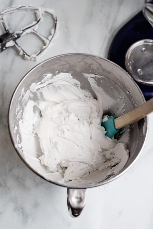 Bowl of royal icing.