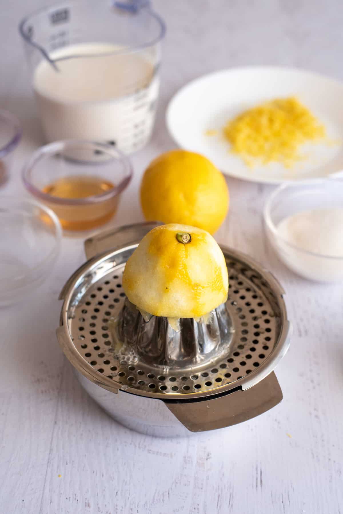 Juicing lemon.