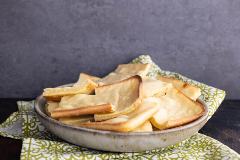 Bowl of unleavened bread pieces.