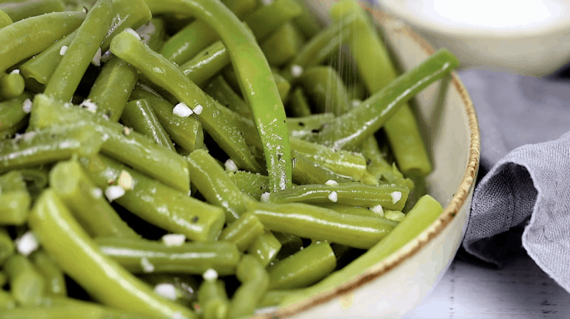 Bowl of fresh green beans