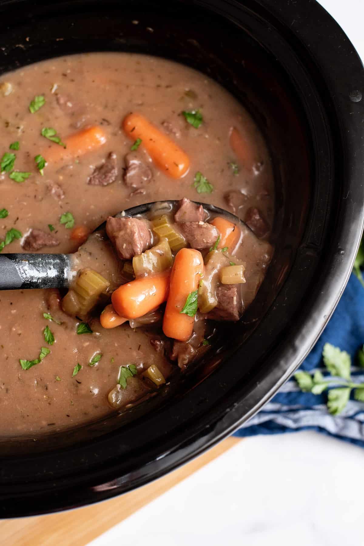 cook 7-9 hours then scoop of pot roast and gravy