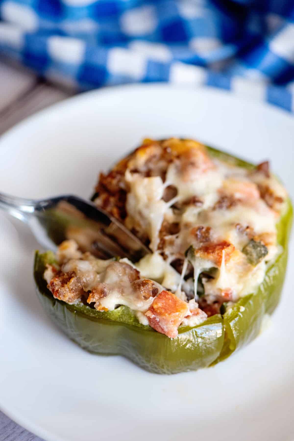 Sausage Stuffed Peppers (With Cornbread)
