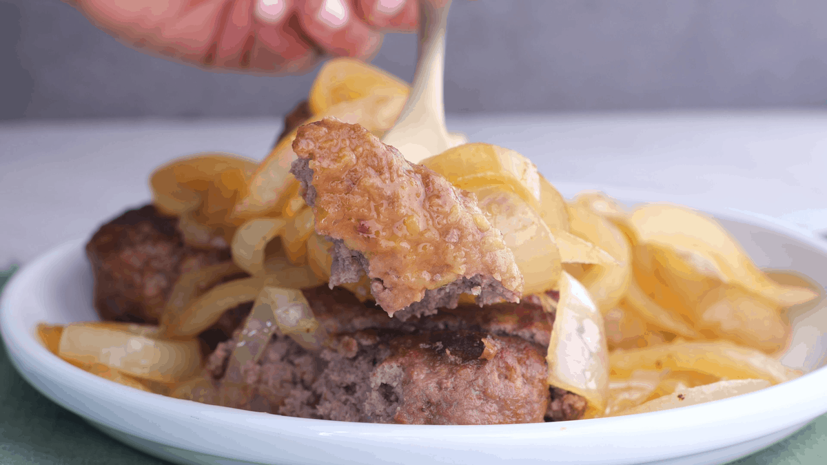 Delicious Hamburger Steak Recipe With Fried Onions