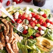 caprese salad with avocado chicken balsamic dressing