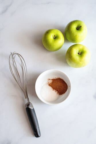 Ingredients for apple chips.