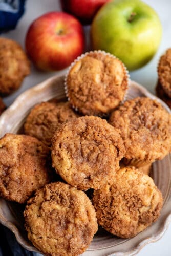 Bowl of apple pie muffins