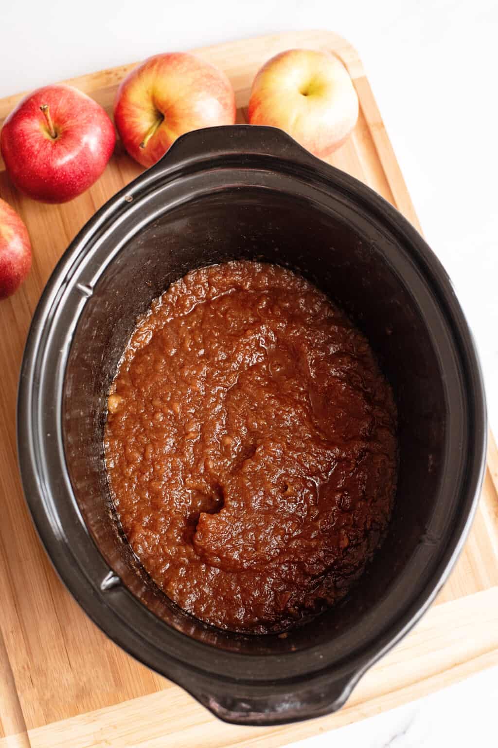Homemade Cinnamon Applesauce in Crockpot Southern Plate