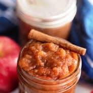 Homemade cinnamon applesauce in jar