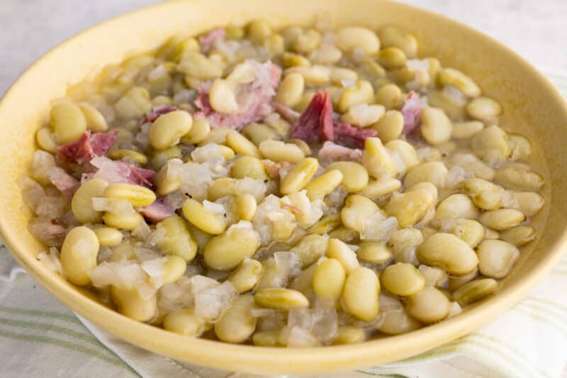 Butter beans in serving bowl.