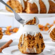 Fork of vegan sweet potato cake