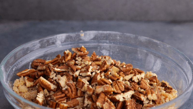 Preparing crumble topping.