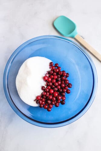 Toss cranberries and sugar.