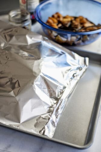 Roll up foil into packet.
