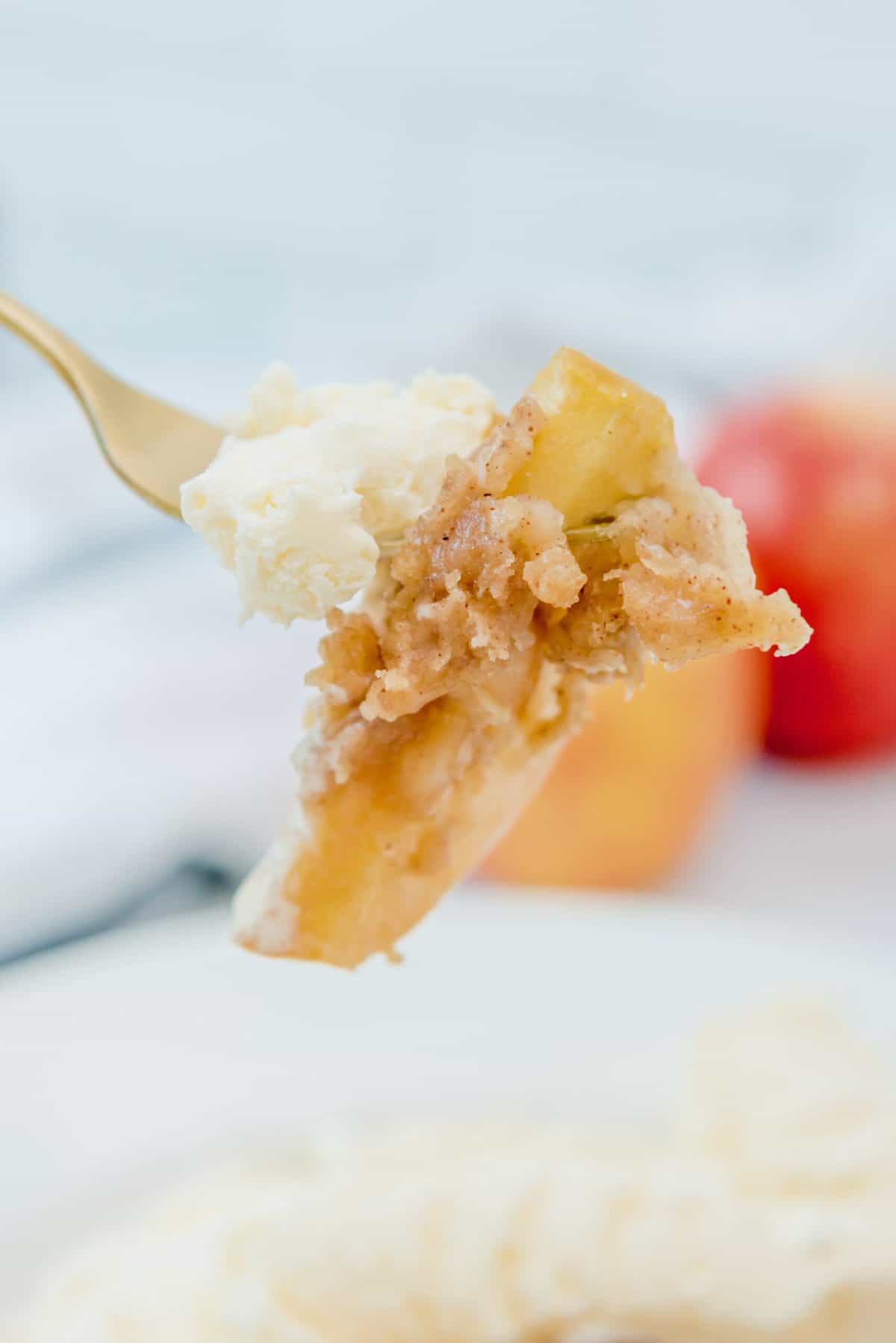 Bite of apple crisp (apple recipes for fall).