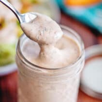 Spoonful of chipotle ranch dressing.