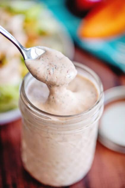 Spoonful of chipotle ranch dressing.