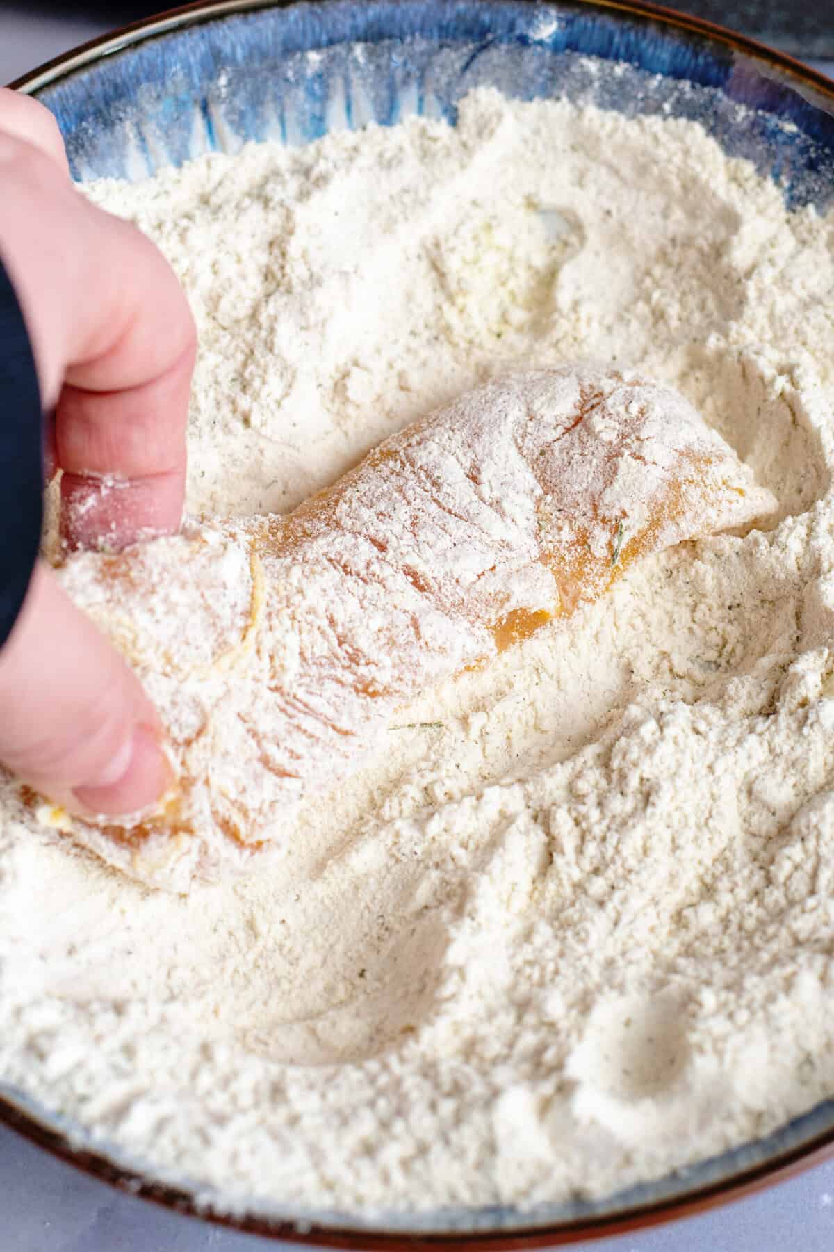 Coat with flour