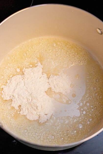 Stir in flour.