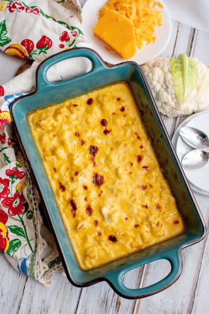 Baked and broiled mac and cheese.