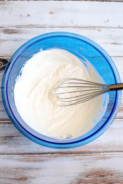 Whisked batter.