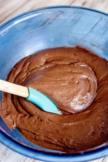 Chocolate velvet cake batter.