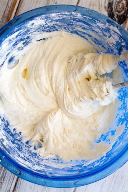 Cream cheese icing mixed together.