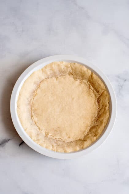 Homemade pie crust for coconut meringue pie.