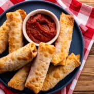 Plate or air fryer pizza rolls.
