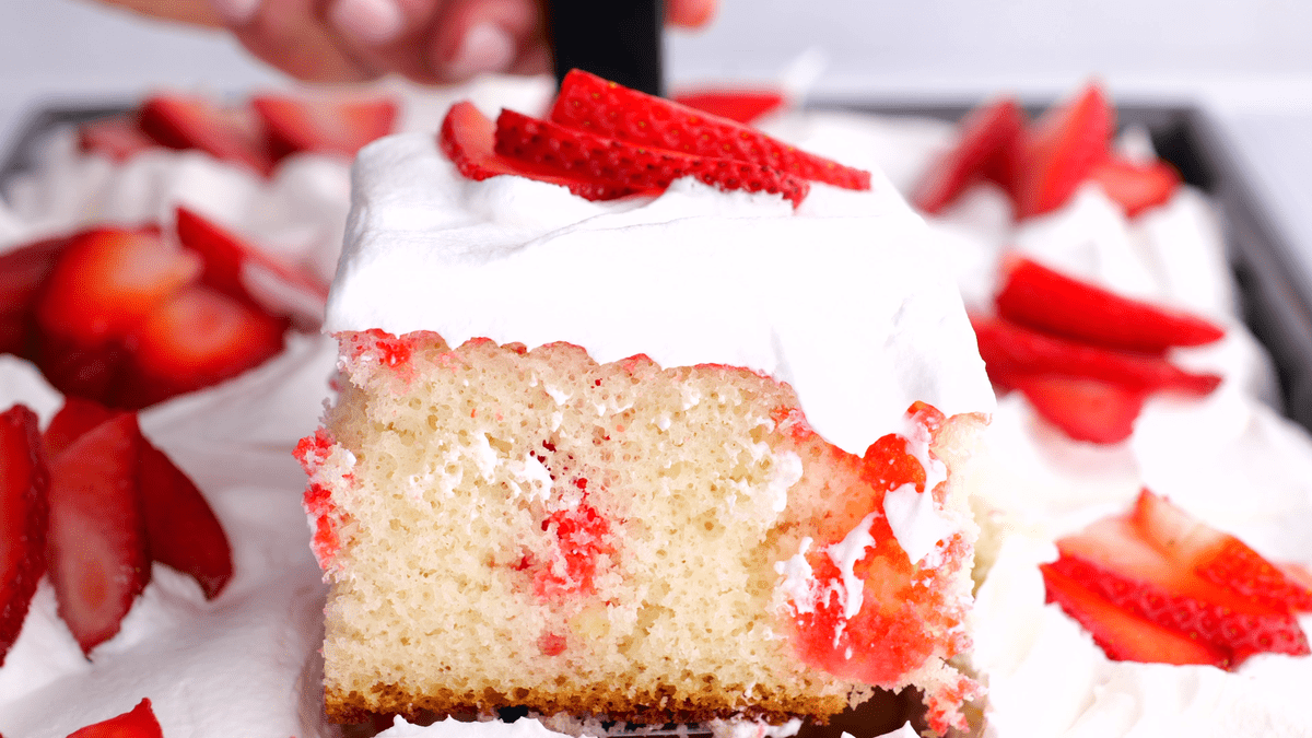 Strawberry Poke Cake With Jello Southern Plate
