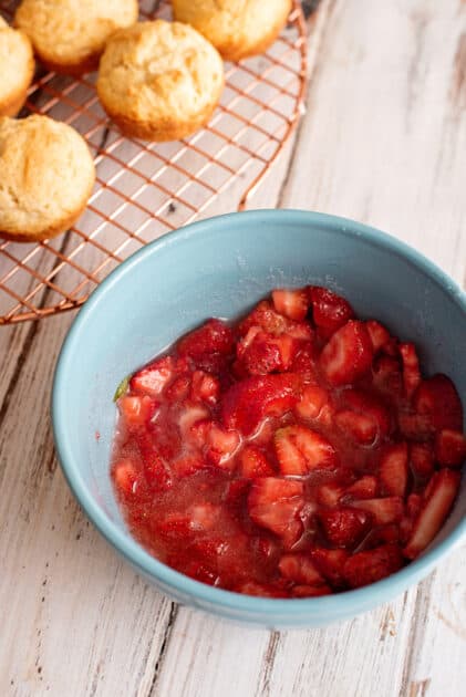 Mashed strawberries.