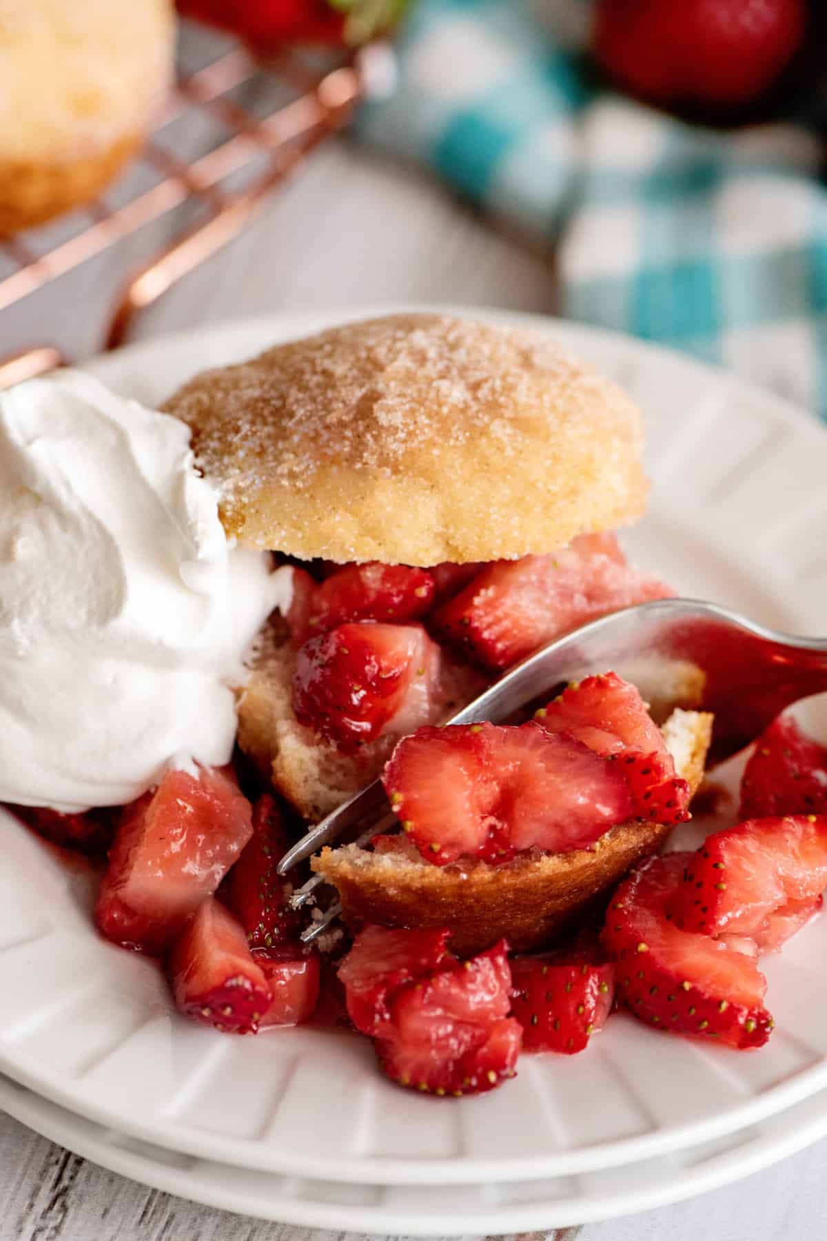 French Breakfast Puffs with Fresh Strawberries