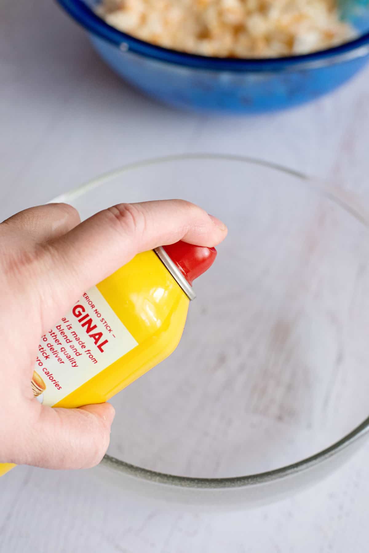 Grease a baking dish with cooking spray.