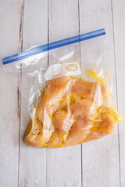 Shake bag to ensure chicken is coated.